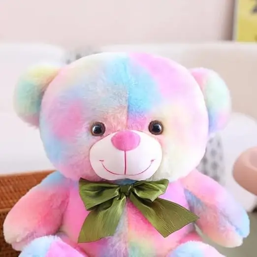 HUG 'n' FEEL SOFT TOYS Rainbow Soft Toy Lovable Huggable Cute Teddy Bear Plush Toy Grandparents Best for Diwali, Baby Shower, Birthday, Raksha Bandhan, Housewarming